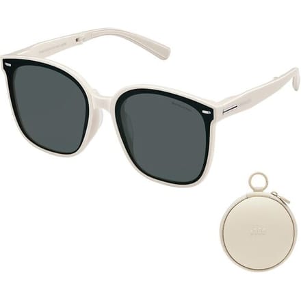 Beneunder FD421, Oversized Opvouwbare Zonnebril, UV400 & Antireflecterende Lenzen, Lichtgewicht Frame in Blush voor Autorijden/Reizen, Wit