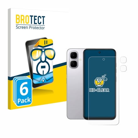 BROTECT - Screenprotector voor Infinix Smart 10 (Voor+Camera) - Folie Beschermfolie transparant 6 Stuks