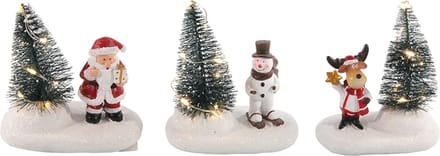 Snowflake Kerstboom kerstscene LED 10,5cm 2xLR44 (1 stuk) assorti