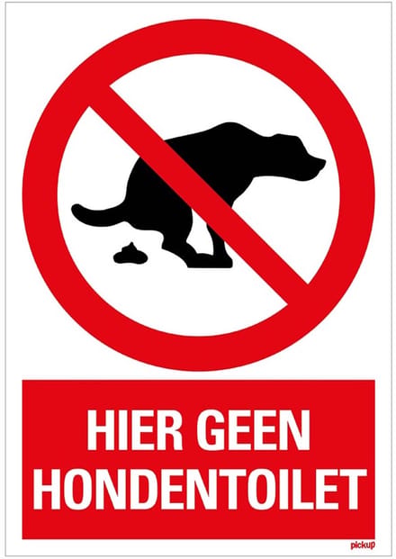 Pickup bord 16 x 23 cm Combinatie - Hier geen hondentoilet