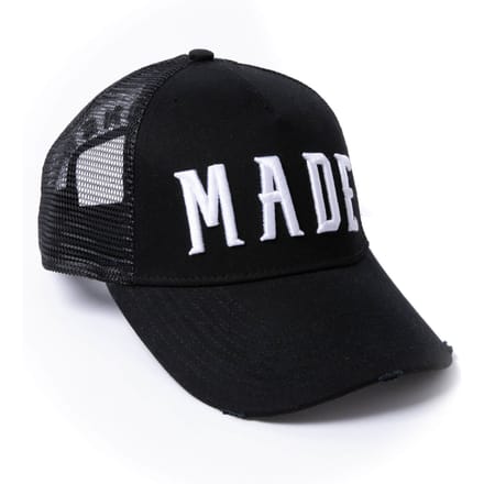 Milliner Black Distressed Cotton Trucker Made 3D Embroidered