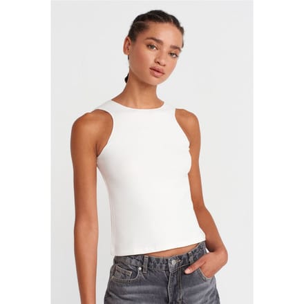 Aansluitende Geribbelde Mouwloze Blouse