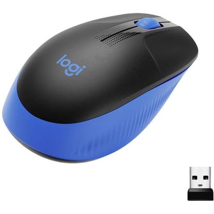 Logitech M190 Full-size Wireless Optical PC Mouse - Blue - Muis - Optisch - 3 knoppen - Blauw