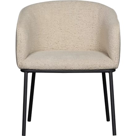 WOOOD Leon Eetkamerstoel - Bouclé - Naturel Melange - 77x61x63