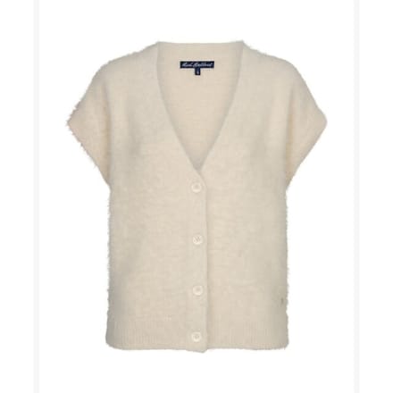 Red Button vest SRB5116 Sleeveless Fuzzy - Cream