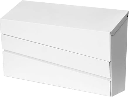 Wandbrievenbus - Brievenbus buiten - Post ontvangen - Vergrendelbaar staal - 40 cm lengte - Wit