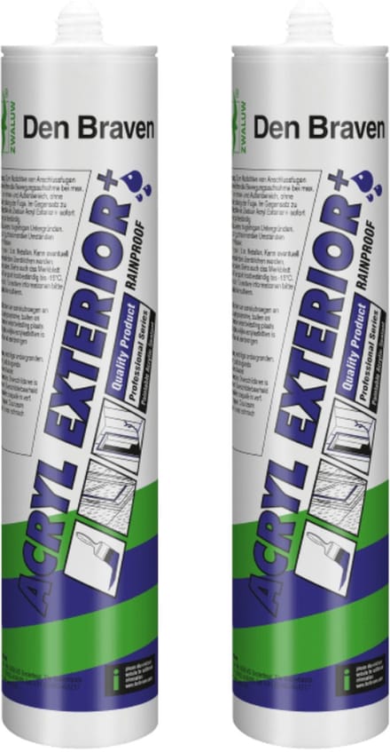 Zwaluw Acryl Exterior+ - wit - snel regenbestendig - overschilderbaar - 2 x 310 ml