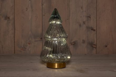 Anna's collection - B.O.T. Tree Glass 15X28,5 cm Grey With Golden B...