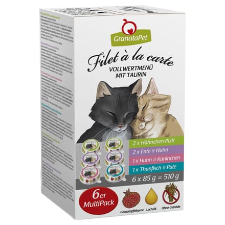 6x85g GranataPet Filet à la Carte Gemengd pakket (4 smaken) Kattenvoer