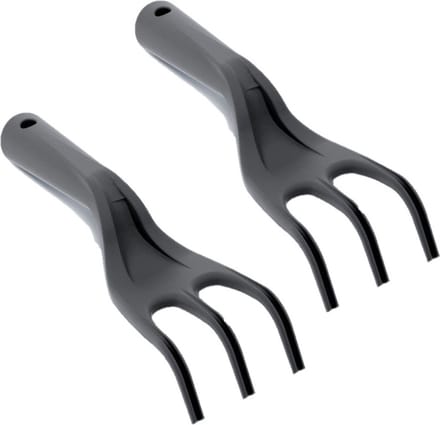 Prosperplast Handhark - Set van 2x stuks - zwart - 25 cm - kunststof - hark - Tuingereedschap - moestuin - kruidentuin accessoires