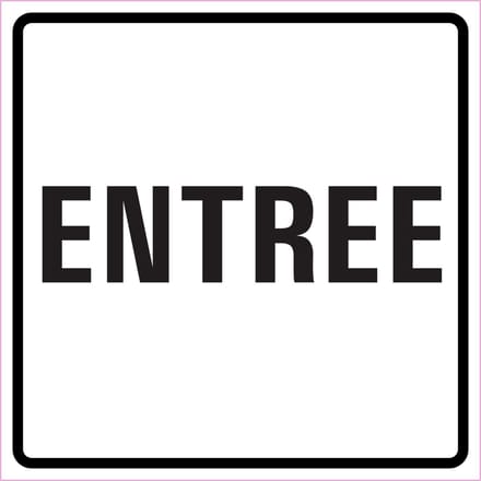 Entree sticker, wit zwart 400 x 400 mm