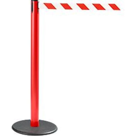 RS-GUIDESYSTEMS® afzetpaal met trekband GLA 28, rood, trekband rood/wit