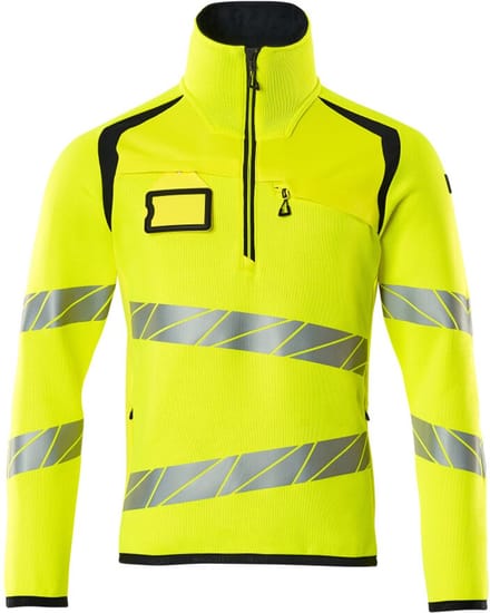 Mascot Accelerate Safe Gebreide trui met korte rits 19005-351 - hi-vis geel/donkermarine - 3XL