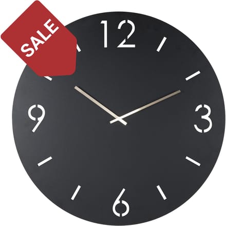 Spinder Design klok Time Ø 80 - Zwart - Staal