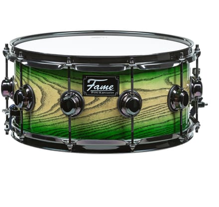 Fame Fortress Snare 14"x6,5" Green Burst - Snaredrum