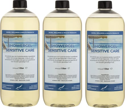 Douchegel Sensitive Care 1 Liter - set van 3 stuks - Showergel