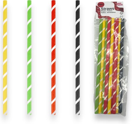 Papieren Milkshake Rietjes - 10 Stuks - Mix van Kleuren