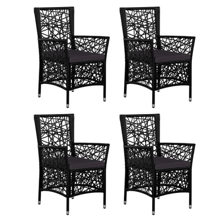 vidaXL - 5-delige - Tuinset - poly - rattan - zwart