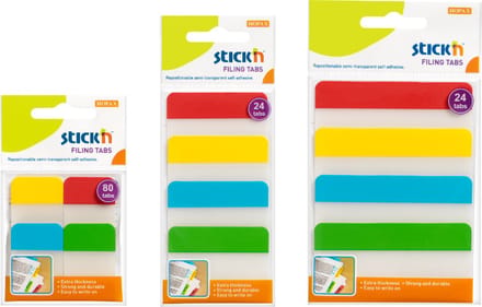 Stick'n Bladwijzer - index tabs - 3 pack - 4 traditionele kleuren - 128 sticky tabs