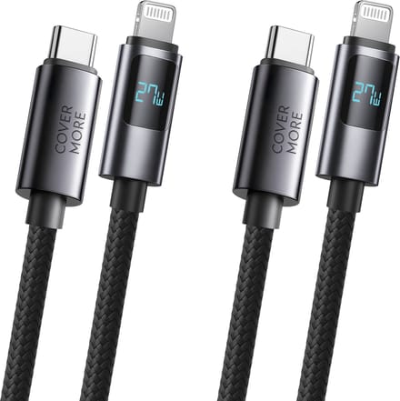 Usb C naar Lightning kabel - Snellader - Premium - Lange levensduur - Stevig - Onverwoestbaar - Veilig - Gecertificeerd - 2 stuks - 1m - Zwart