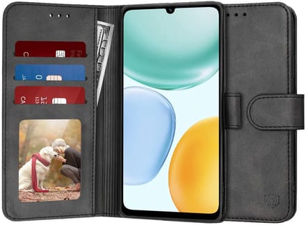 Hoesje geschikt voor HONOR X5c Plus - Techsuit Diary Book Wallet Case - Zwart