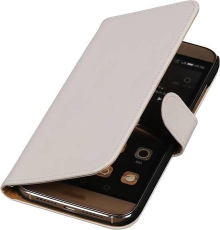 Bookstyle Wallet Case Hoesje Geschikt voor Huawei G8 Wit