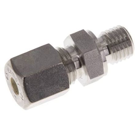 M12x1.5 Buitendraad x 6S RVS Rechte Knelfitting 630 Bar DIN 2353 - FL2S-MO-ST-M12-06-S