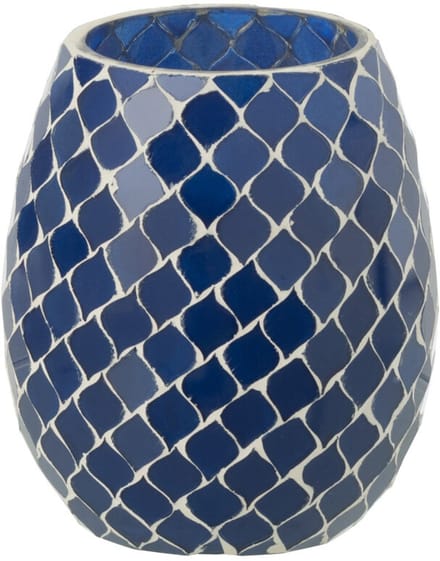 J-Line geurkaars Mia Mozaiek - Juniper Love - glas - blauw - small - 90U
