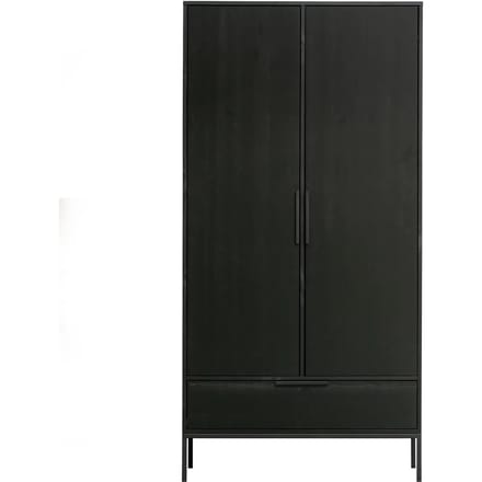 WOOOD Adam Kast 2-deurs - Grenen - Zwart - 200x100x53