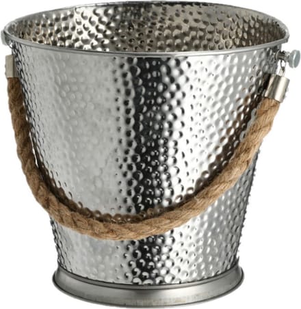 Champagnekoeler - RVS - 5L - 17 cm - H24 cm - met touw handvat - ijsemmer - drankemmer