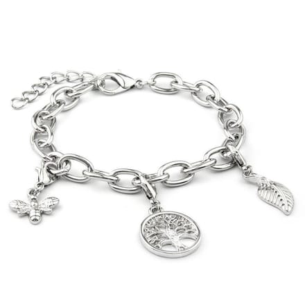 Di Lusso - Armband Erin - Messing - Verzilverd- Dames - 22 cm