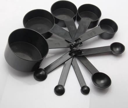 Jumada - 10 Maatbekers - Maatlepel - Set - 10 delig - Zwart