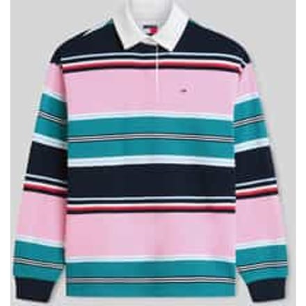 Tommy Jeans Trui Tjw Rlx Multi Stripe Dw0dw23483 0d2 Pink Daisy/ Multi Stripe Dames Maat - L