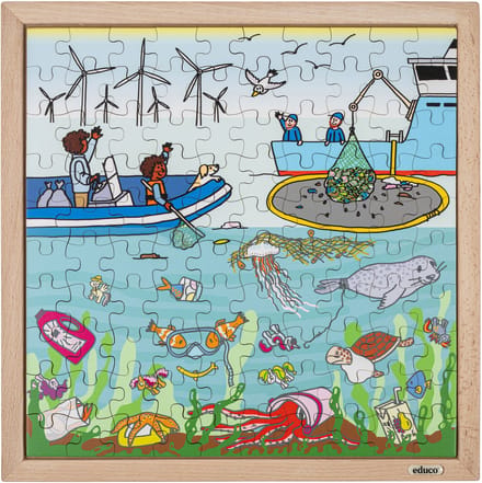 Natuur en klimaatpuzzel - Plastic soep - Educo - Educatief speelgoed