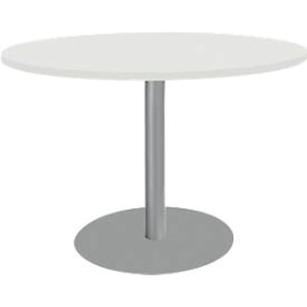 Schäfer Shop  Select Tafel met schotelvoet, Ø 1200 x H 617-817 mm, wit