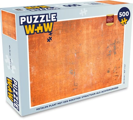 Puzzel Metalen plaat met een roestige structuur als achtergrond - Legpuzzel - Puzzel 500 stukjes