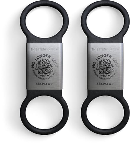 NoLongerLost Helm Tag - Slimme Helm Tag - 2x zwart - QR Code - tracking/tracing