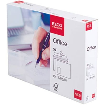 Elco envelop Office FSC C4 120 gram met venster links wit 50 stuks