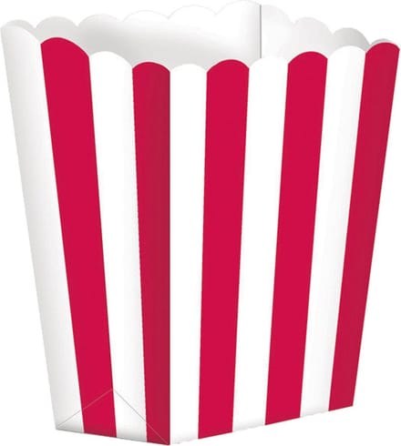 Amscan Snoepbakjes Streep 5 Stuks 9,5 X 13,5 Cm Rood
