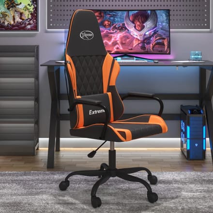 vidaXL - Massage - gamestoel - kunstleer - zwart - en - oranje