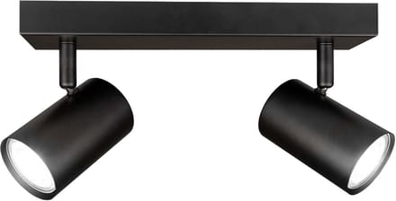 Ledvion LED Plafondspot Zwart 2-lichts Rechthoek GU10 3W koud wit