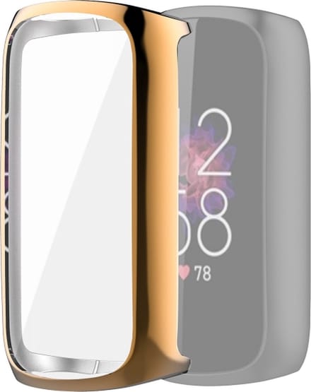 Screenprotector watch case - hoesje - geschikt voor Fitbit Luxe - rosegoud