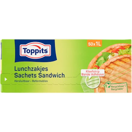 Toppits - Lunchzakjes - Hersluitbaar 1 liter - 50 stuks