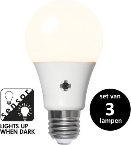Lamp met schemersensor - 9.6W - set van 3