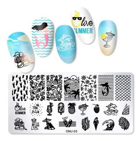 Born Pretty OMJ-03 - Nagel Stempelplaat - Metaal - 12x6 cm