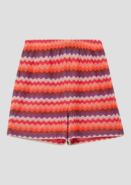 s.Oliver - female - Korte broek met wijde pijpen, structuur en jersey voering