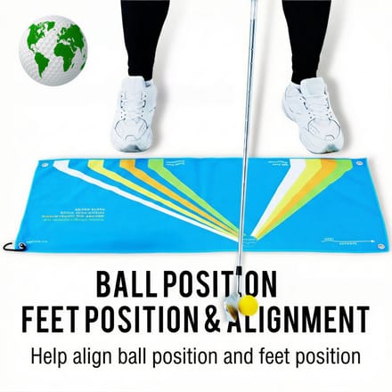 Stripe golf trainingshanddoek - Dubbelzijdige bal- en voetposities