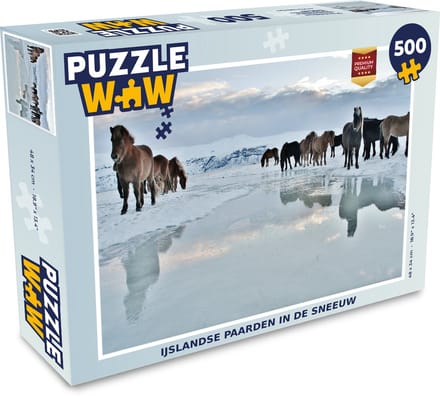 Puzzel Paarden - IJs - Sneeuw - Legpuzzel - Puzzel 500 stukjes