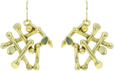 Behave - Oorhangers speels geometrisch design mat goudkleur - Retro chic