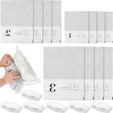 Vacuümzakken Kleding - Opbergzakken - Ruimte Besparen - Herbruikbaar - 12 Stuks - Transparant